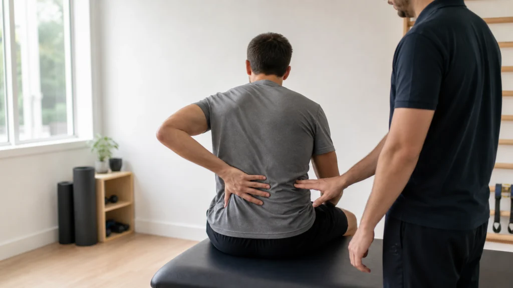 Illustration éditoriale pour l’article « Spondylolyse isthmique : causes, symptômes et traitements »